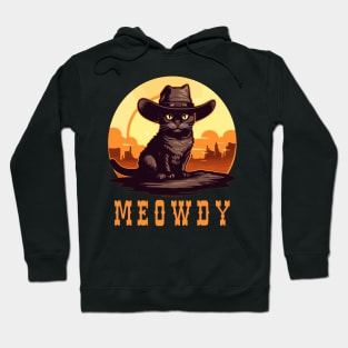 Funny Cat Cowboy Cowgirl Meow Howdy Meowdy Hoodie